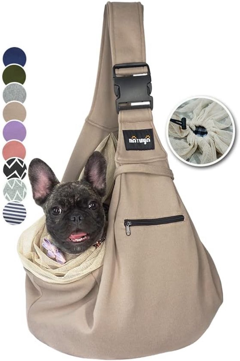 Handsfree Honden Draagdoek voor Kleine Honden en Puppy's - Verstelbare Schouderband en Veiligheidsnet