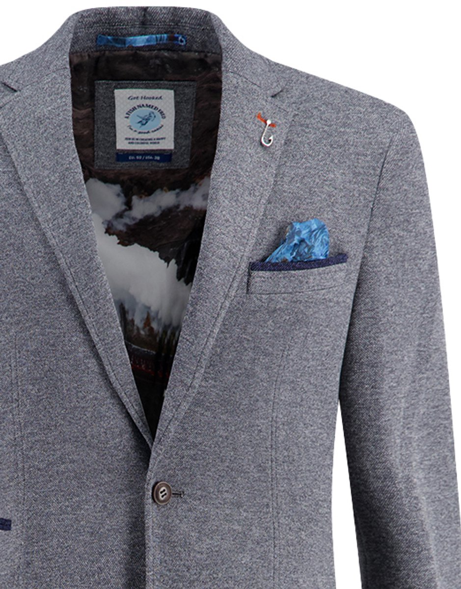A Fish Named Fred colbert gemeleerd blauw slim fit