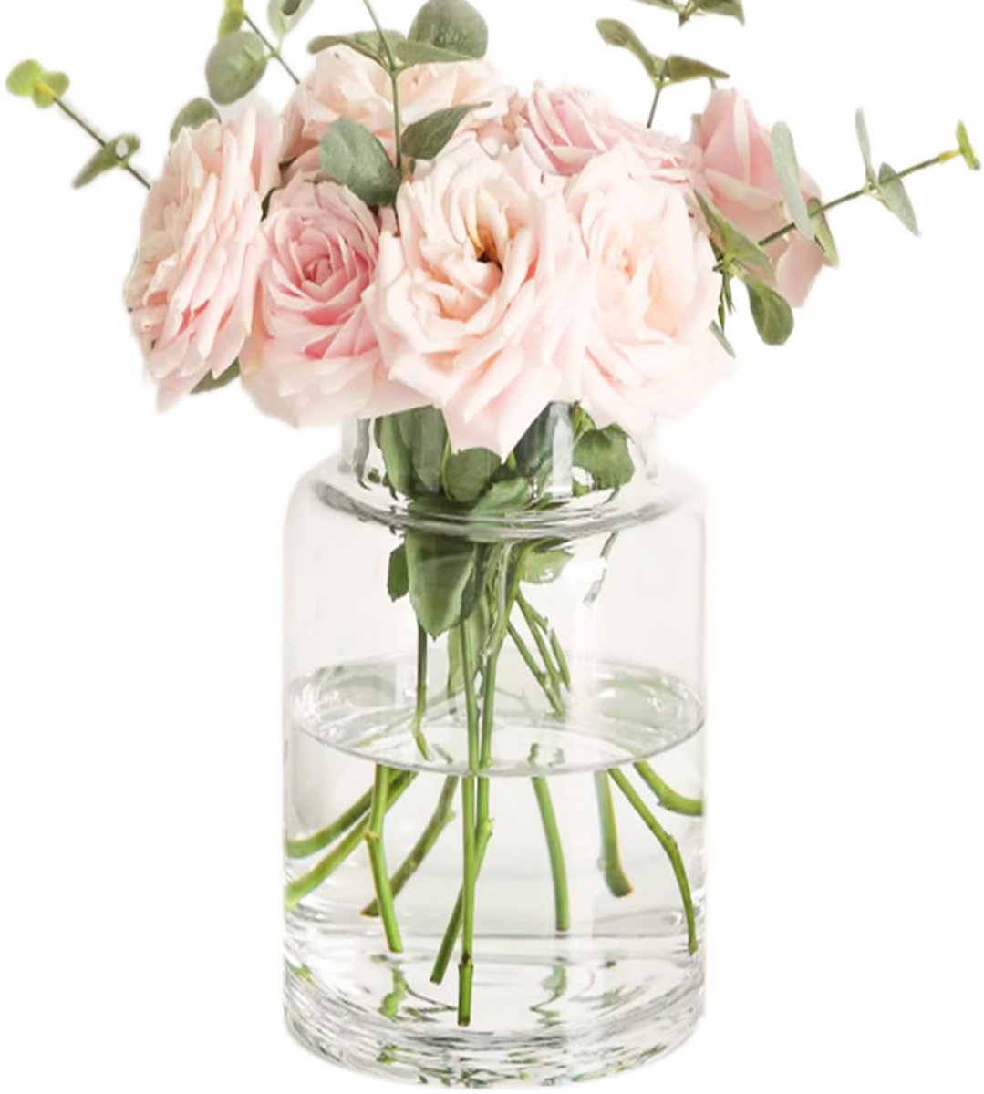 IMPERATORIS® Glazen Vazen / Glazen Flessen – Mini Decoratieve Vaas Flesjes – Helder Glas – Inclusief Strik – 15 x 15 x 23 cm – Transparant