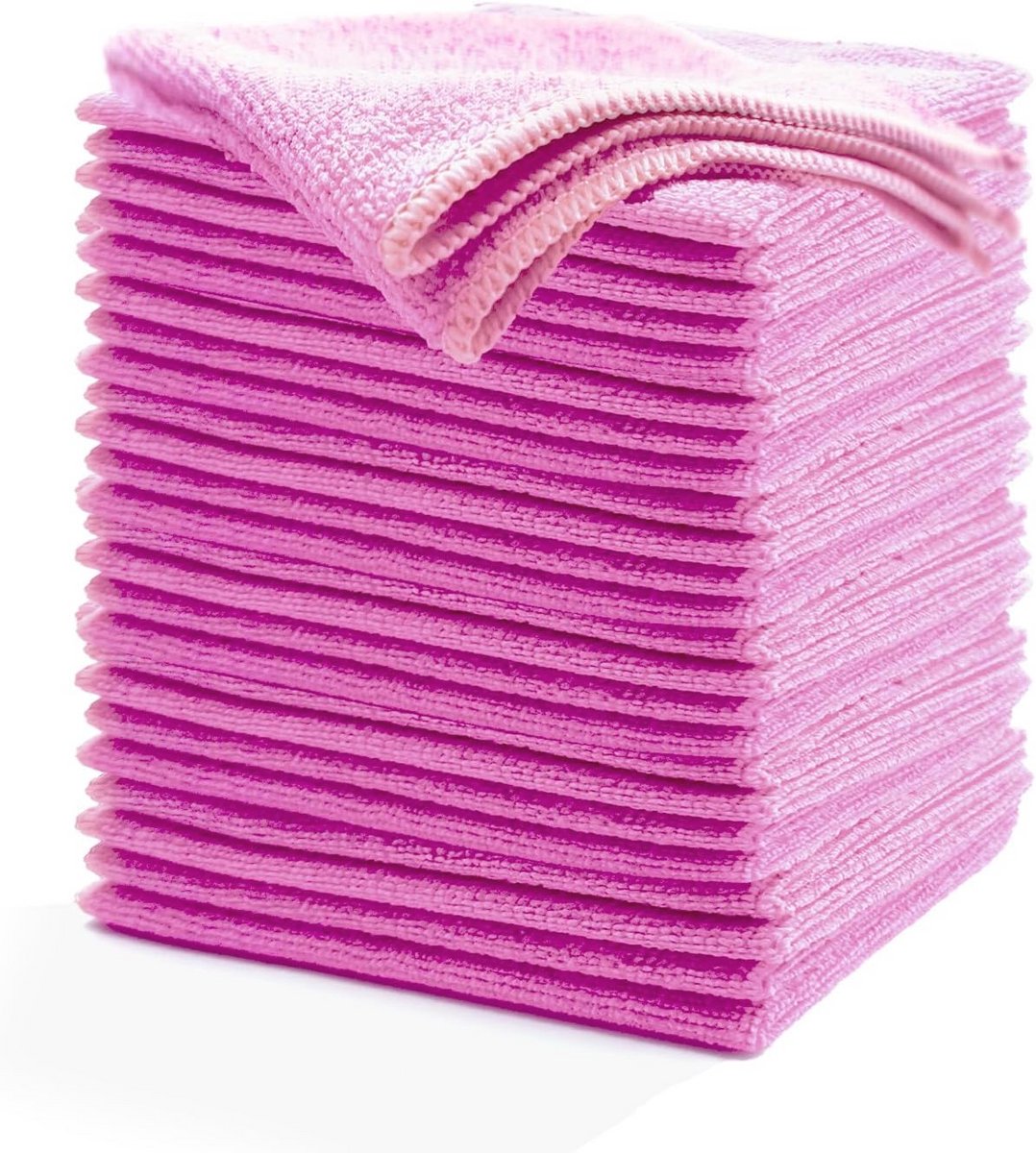 15 Stuks Microvezeldoeken - Roze Reinigingsdoeken 30x30 cm