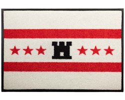 Deurmat Drenthe 40cm x 60cm - Antislip - Geschikt voor wasmachine - Kleurecht - Geen schadelijke weekmakers - Gemaakt in Europa - Drentse vlag