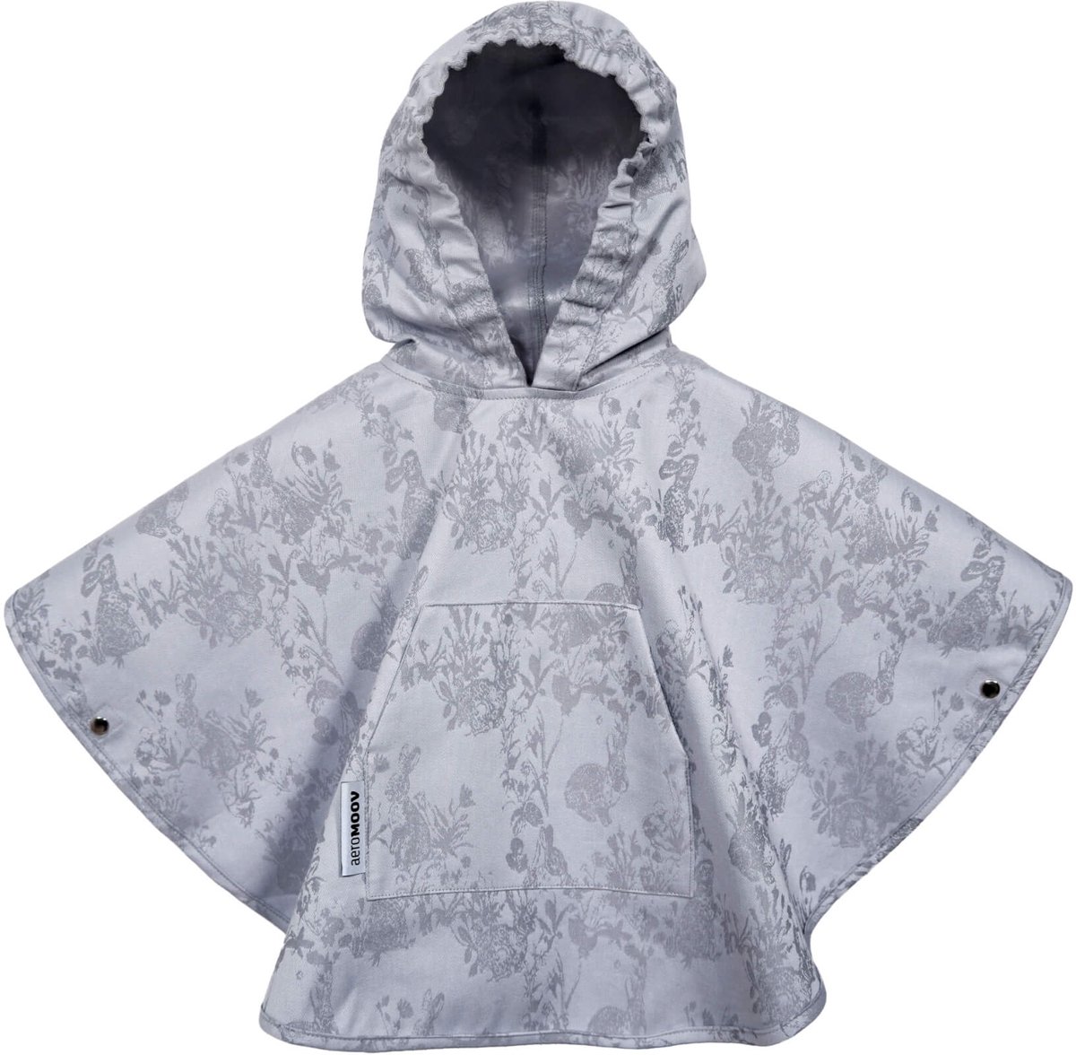 AeroMoov Regenponcho - 9-36 Maanden - van Baby tot Peuter - voor Autostoel & Kinderwagen - Waterdicht & Lichtgewicht - Bunny Grey