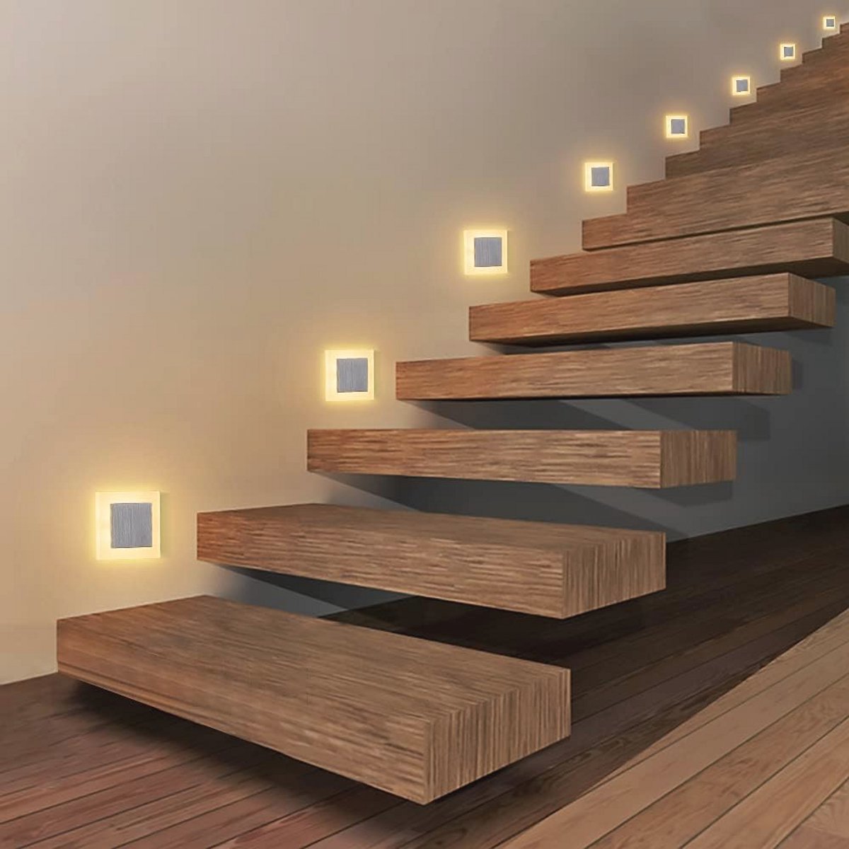 LED Trapverlichting 4x 3W Warm Wit Wandlamp voor Modern Interieur