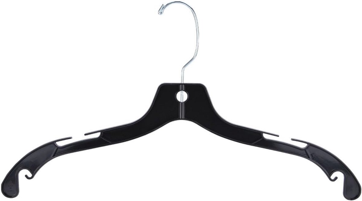 Zwarte Kunststof Kledinghangers 17 Inch - Set van 20