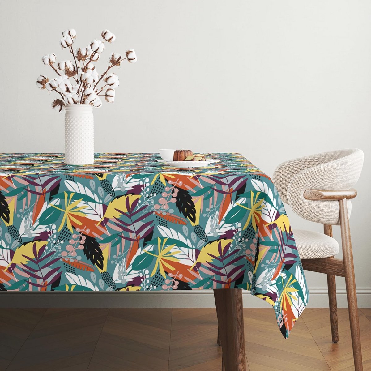 Tafelkleed Oilcloth Rond Blauw 140 cm