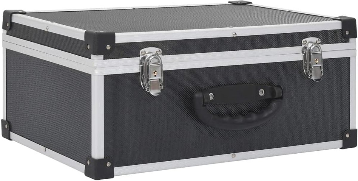 CD Koffer Opbergdoos Organizer Aluminium ABS Zwart