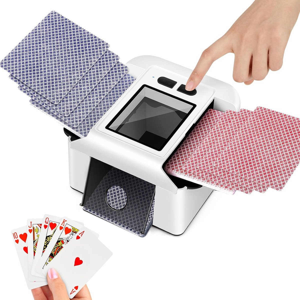 Oplaadbare Elektrische Kaartenmixer voor 1-2 Decks - Draagbare Schudmachine met 2000 mAh Batterij