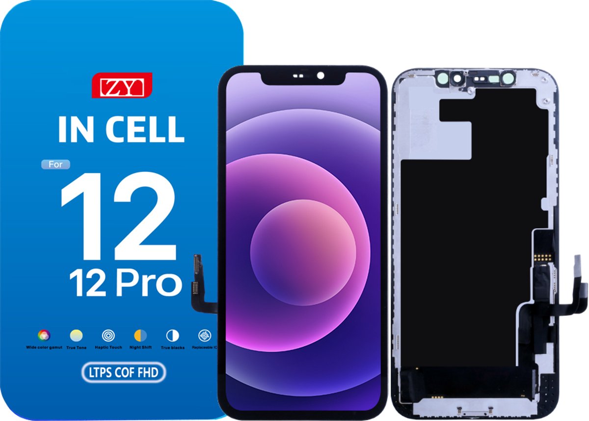 ZY Incell COF LCD scherm voor iPhone 12 / 12 Pro – scherpe weergave – IC overzetbaar