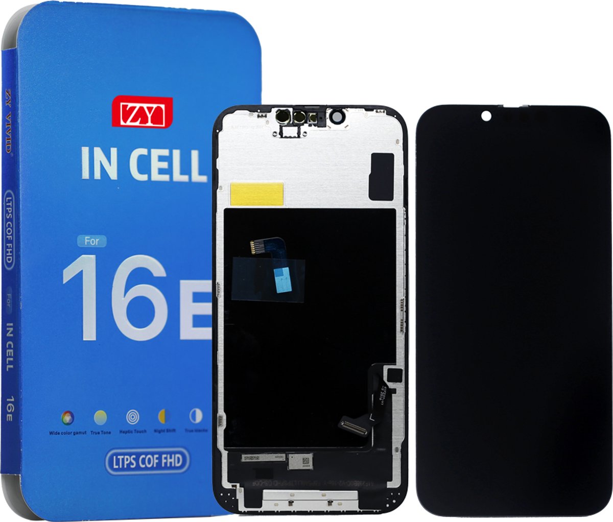 ZY Incell COF LCD scherm voor iPhone 16E – hoge beeldkwaliteit – IC overzetbaar