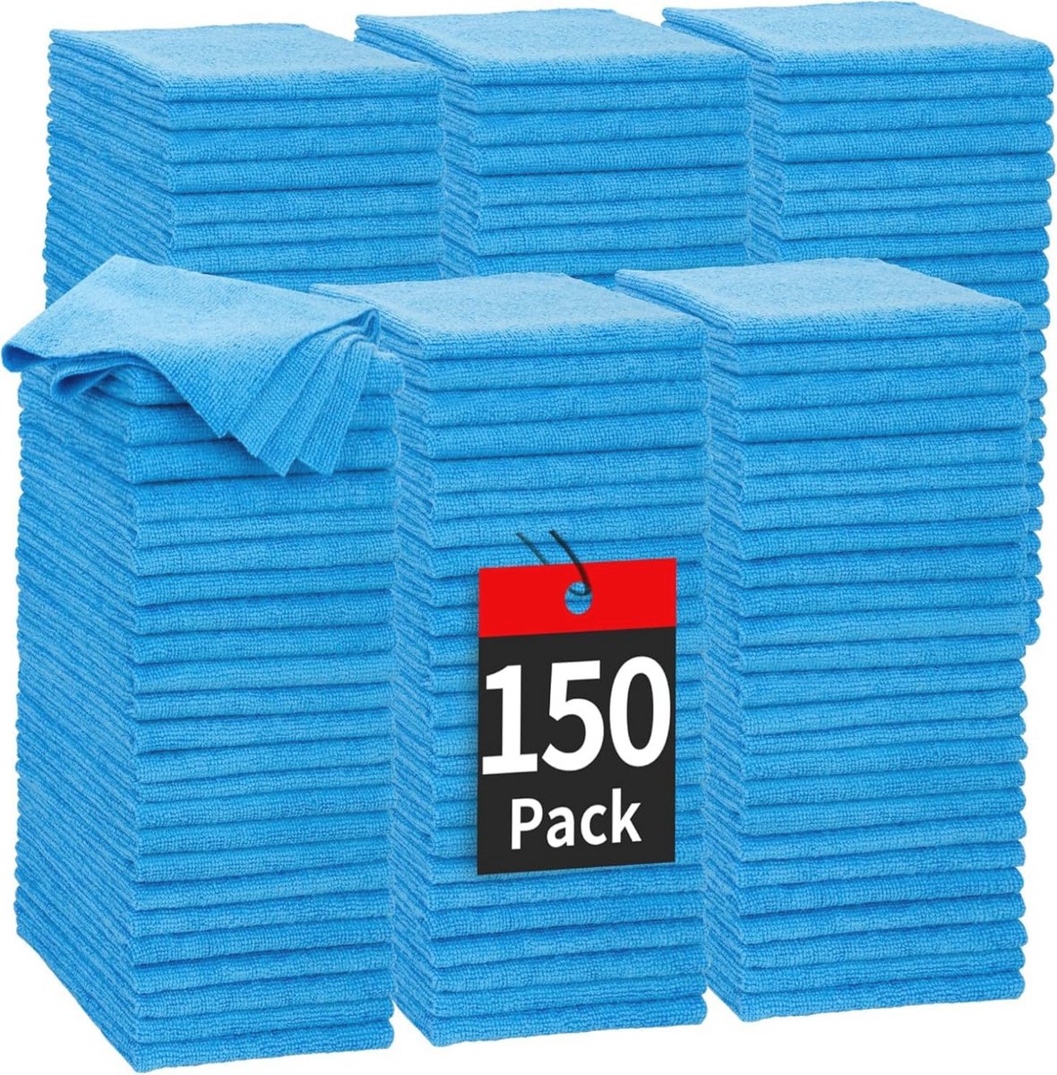 Winkelhanddoeken microvezel 150 stuks - multifunctionele pluisvrije schoonmaakdoeken