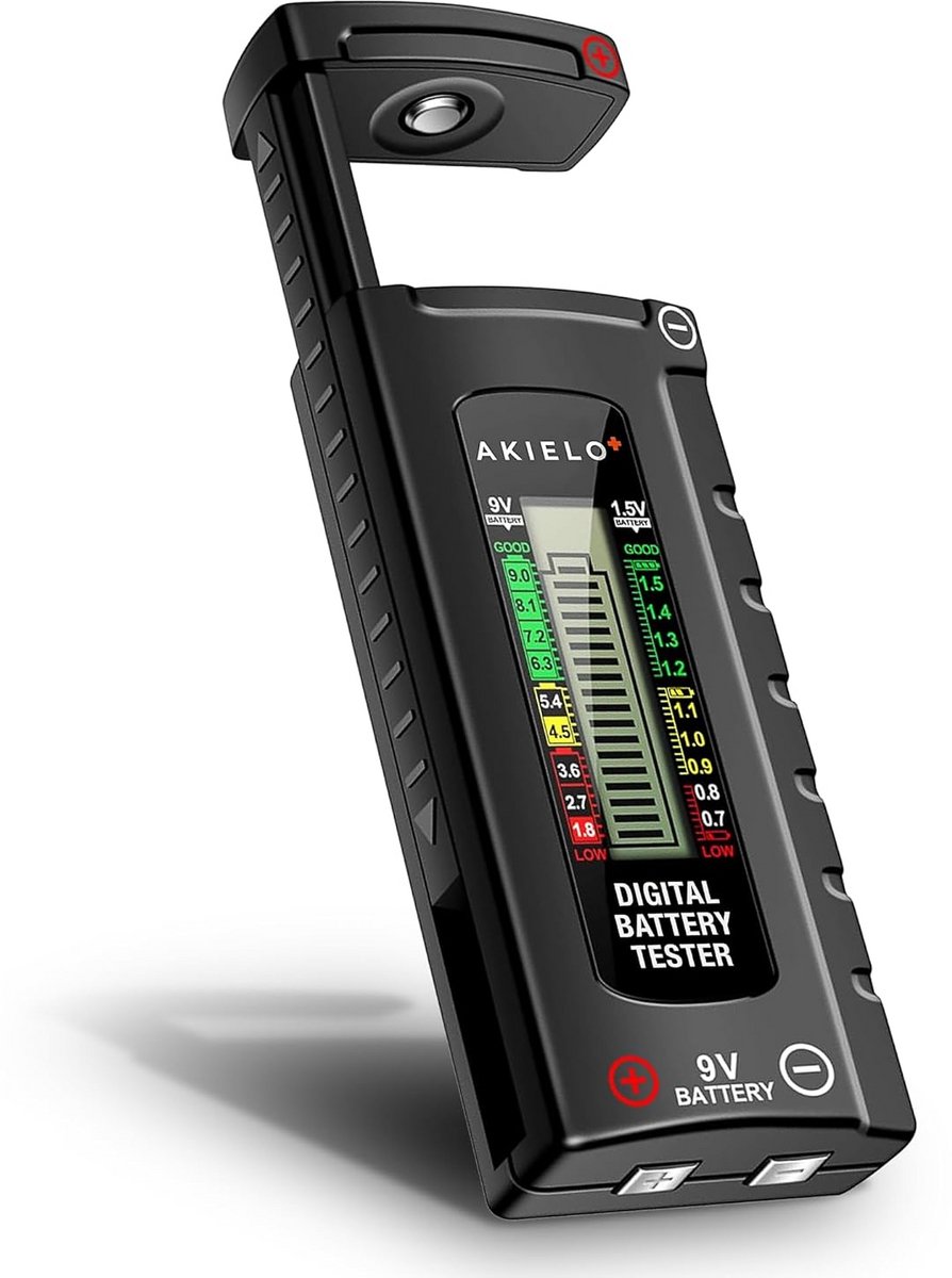 Universele Batterijtester met LCD voor AA, AAA, C, D, 9V en Knoopcellen