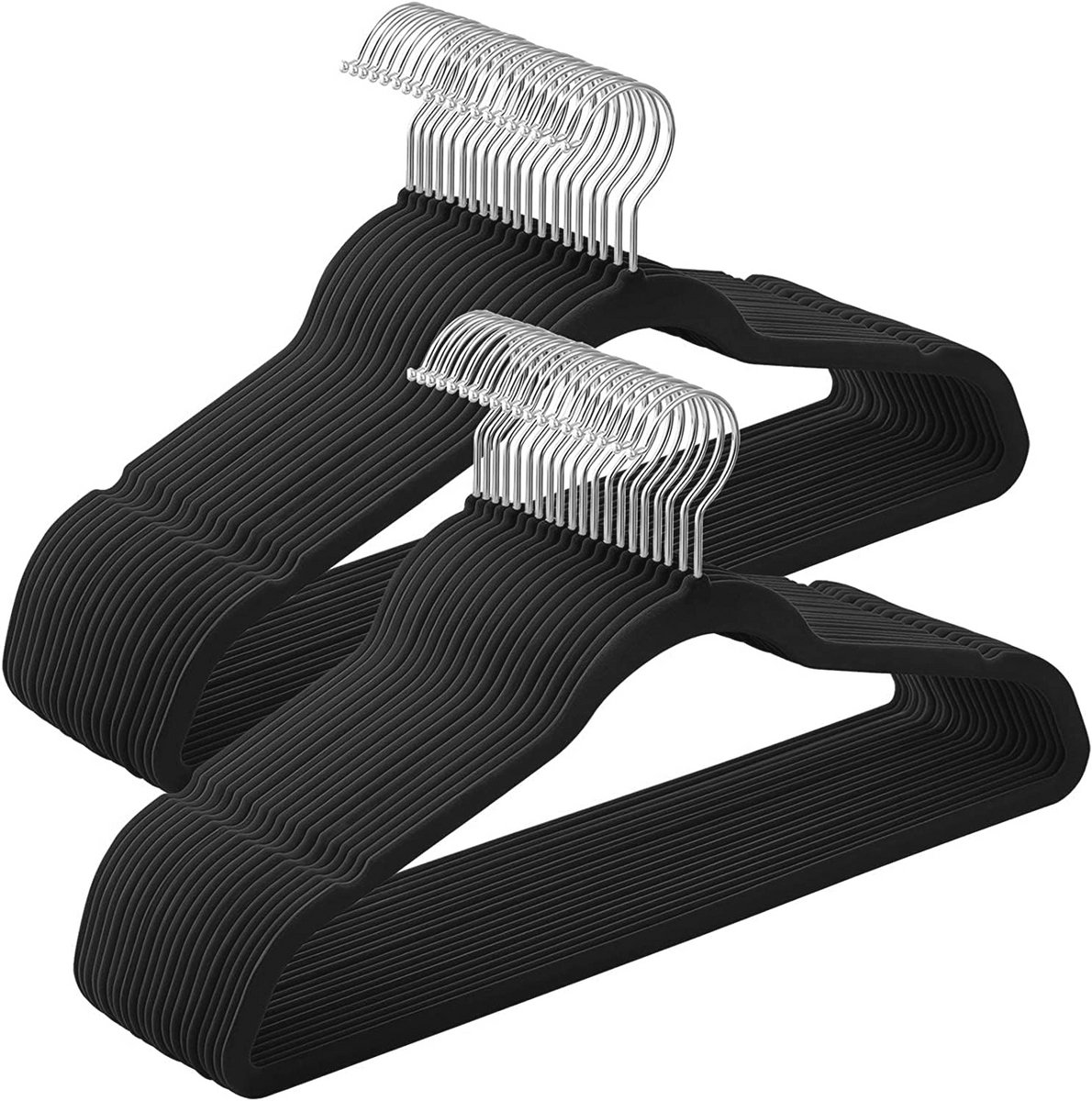 Fluwelen kleerhangers 45 cm - Set van 50, Sterk en Duurzaam met Draaibare Haken