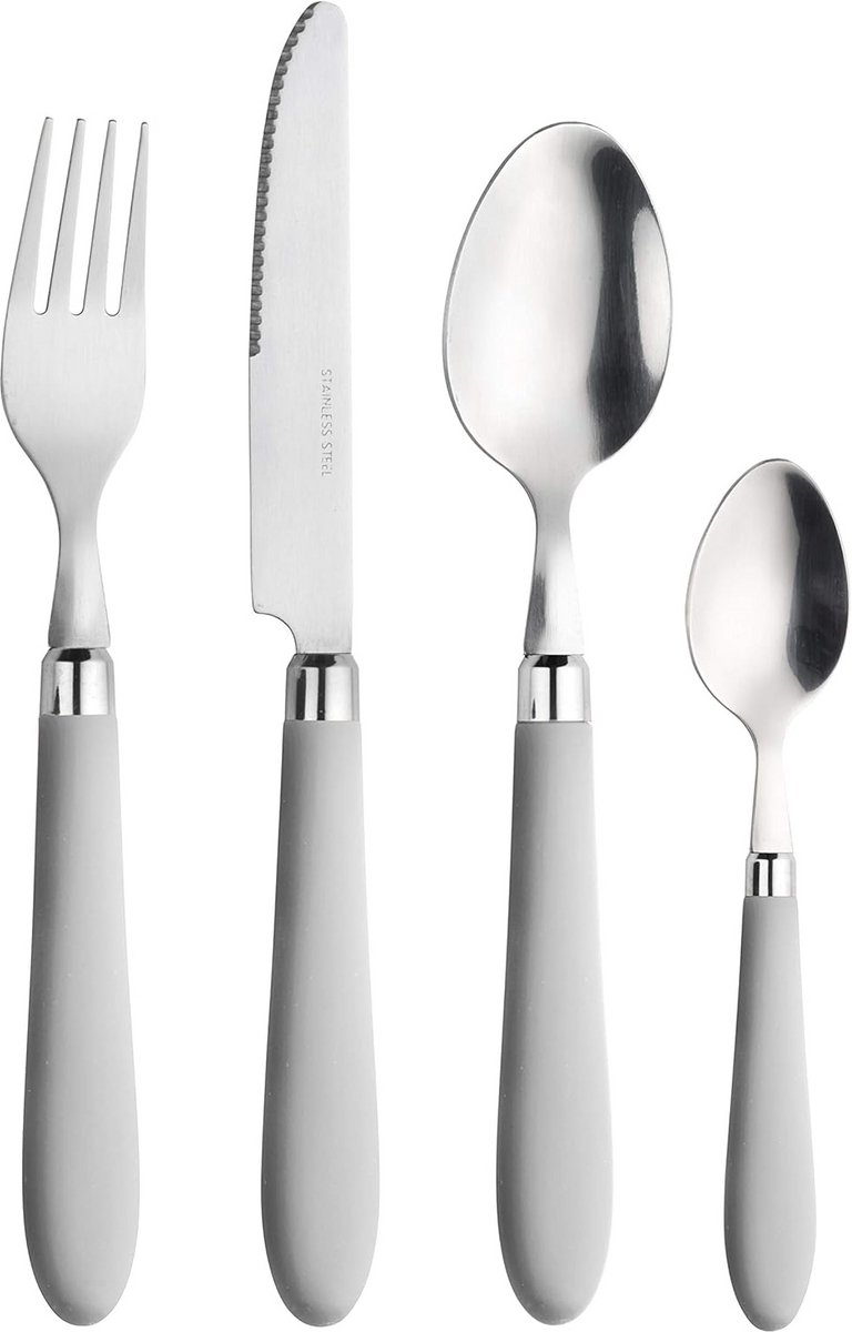 24-delige Bestekset met Wit Handvat en Geschenkdoos, Nikkelvrij Roestvrij Staal