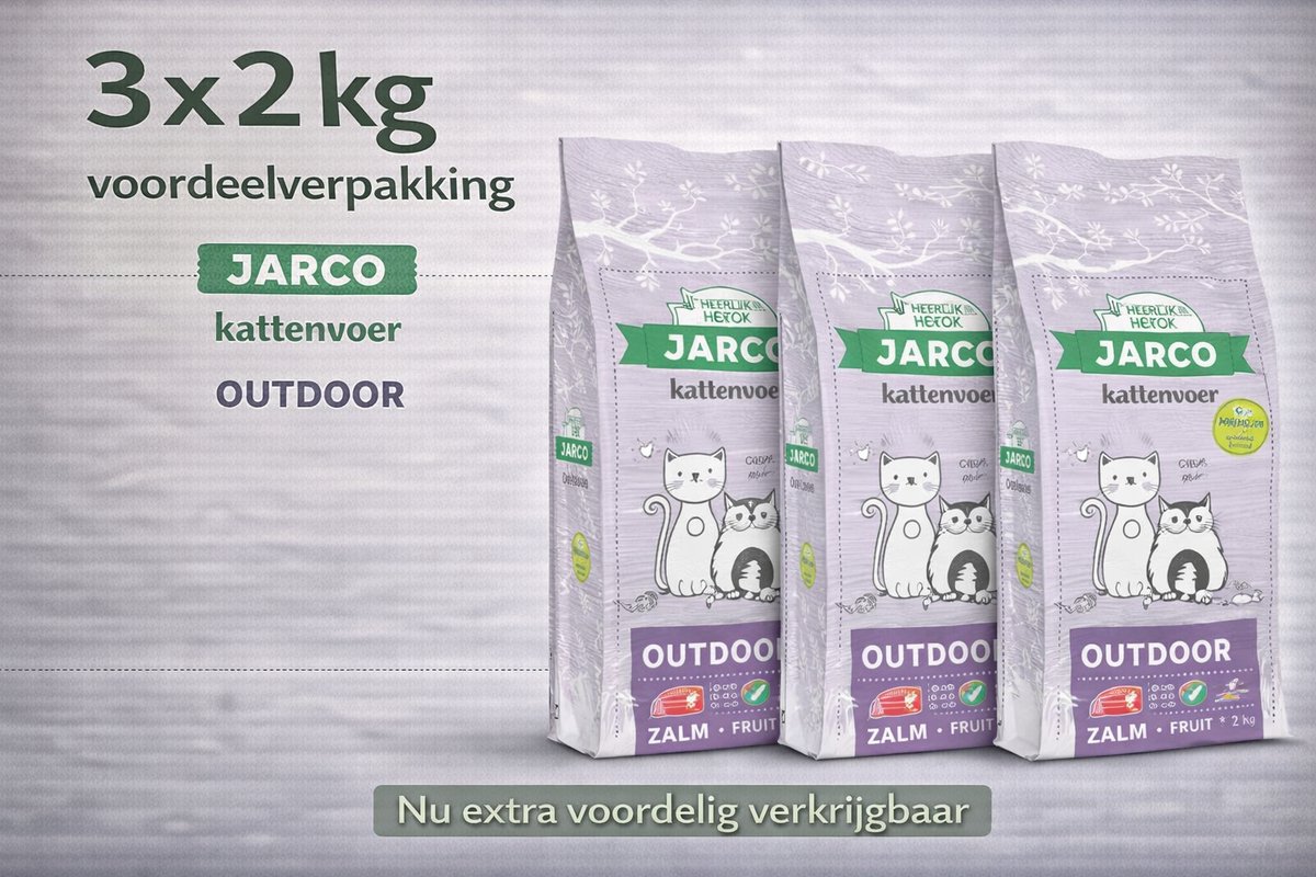 Jarco Premium Cat Vers Outdoor - 3x 2kg Voordeelverpakking