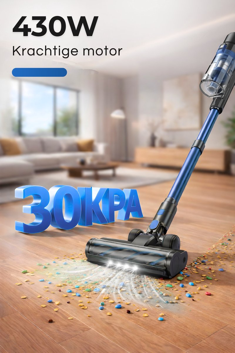 MYBOT S8 Ultra - Steelstofzuiger met Dweilfunctie - 430W - 30Kpa - 3 Zuigniveaus - Vacuum Cleaner - Steelstofzuiger Draadloos - Zonder Zak - Op Accu — afbeelding 7