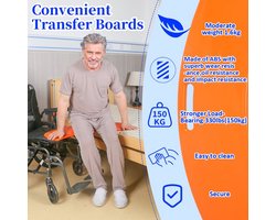 Transferplank - Rolstoel - Blauw - Dik & stevig bord met draagvermogen van 150 kg - Senior - Ouderen - Glijdende transferbord voor thuis en ziekenhuis - Glijplaat gehandicapten - Mindervalide - Slecht ter been - Tilhulp - Bed - Scootmobiel naar stoel