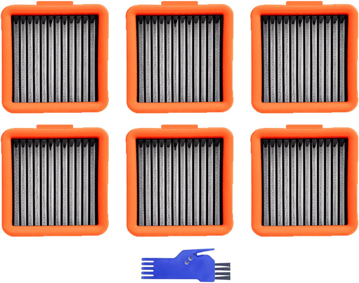6 STUKS HEPA filter - geschikt voor UWANT D100 - D100 PLUS - D100 PRO - V8 & V10 - D5 - D5 PRO - A60 - A100 - A558 - voor robotstofzuiger - 62*57*29mm - met reinigingsborstel