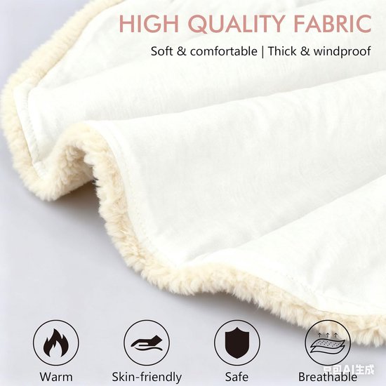 Warme Baby Poncho met Capuchon voor Kinderen 0-3 Jaar | Winddicht Fleece Buitenkleding — afbeelding 4
