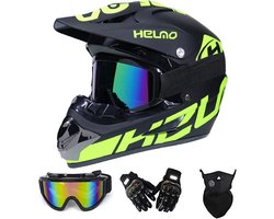 Crossmotor Helm Set Compleet voor Heren en Dames - Full Face Offroad Motorcrosshelm inclusief Accessoires
