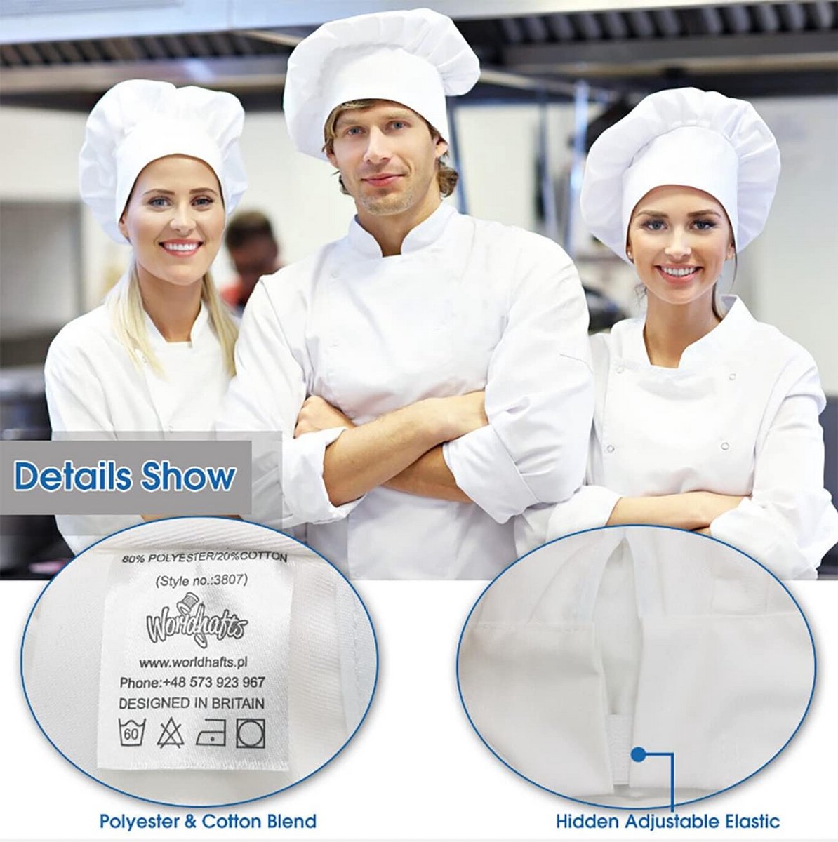 Set Keukenschort en Koksmuts Wit - Professioneel & Verstelbaar voor Koken BBQ en Catering
