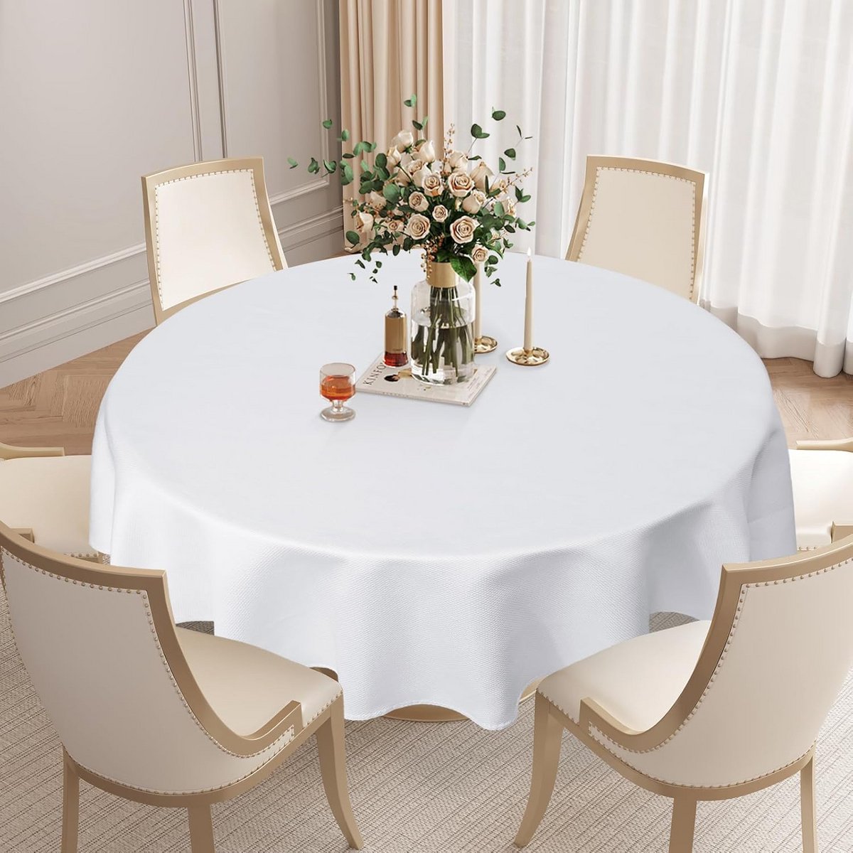 Ronde Witte Tafelkleden voor Drukbezochte Gelegenheden Diameter 240 cm