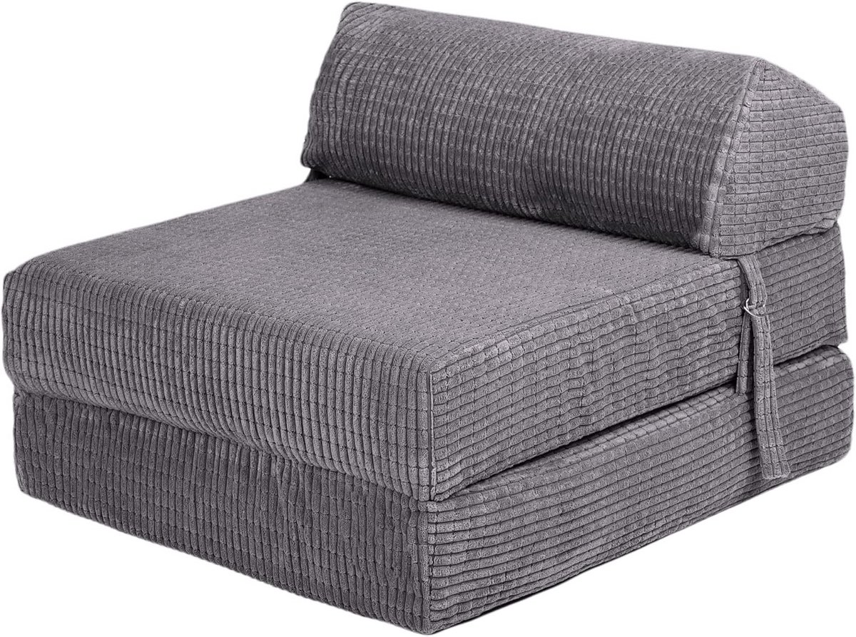 Opklapbaar Eenpersoons Z-Bed Matras - Charcoal Vouwbed voor Logeerpartijen