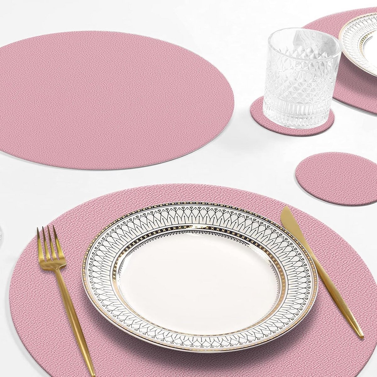 Set van 4 Hittebestendige Siliconen Placemats en Onderzetters, Antislip en Wasbaar