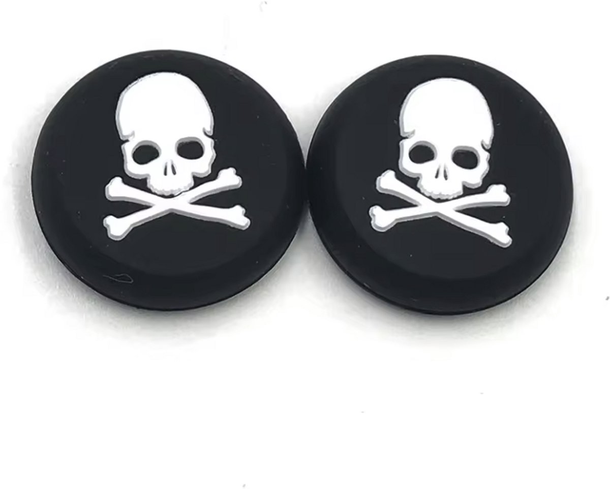 Controller gripjes - Thumb Grip - Zwart/Wit - Skull - 1 paar - Game grips - CHPN