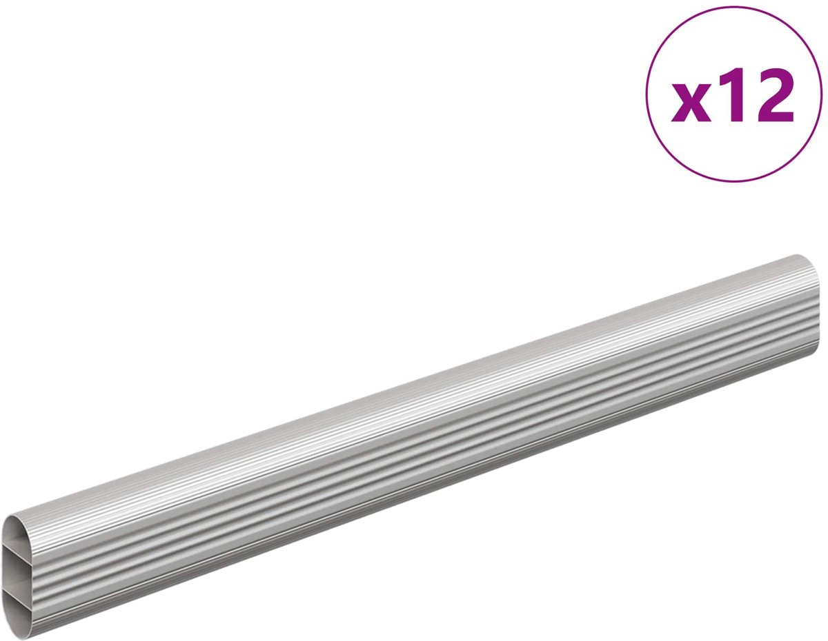 vidaXL - Kaststang - 12 - pcs - Zilver - 264 - x - 15 - x - 29 - mm - Aluminiumlegering