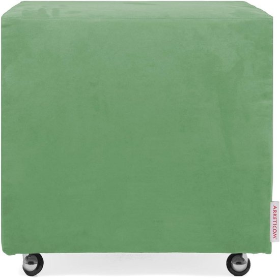 Kubusvormige Zitzak met Wieltjes - Afneembaar Microvezel Ommetrek - Licht & Multifunctioneel - 100% Italiaans