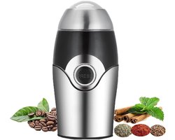 Koffiemolen - 200W elektrische koffiemolen - Instelbare maalgraad - Molen - Roestvrijstalen messen - Geschikt voor koffiebonen, noten en specerijen - Maalt ingrediënten tot verschillende grofheden - Ideaal voor koken en koffiezetten.