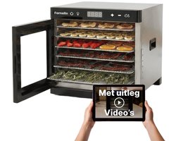 Fornello Voedseldroger - Inc. Uitlegvideo's - Droogkast - Droogmachine - Dehydrator - Droogoven