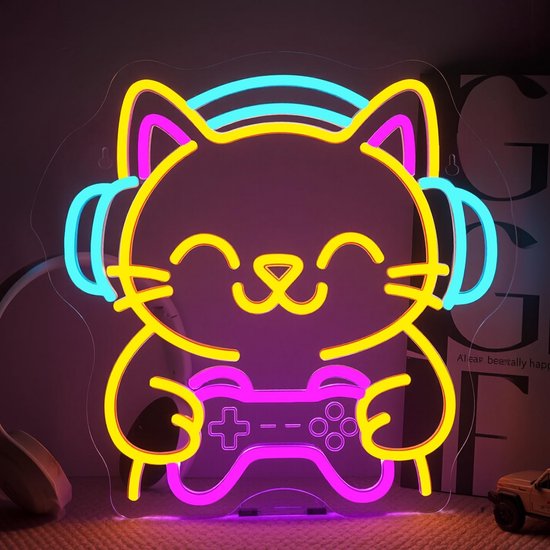 LED Neon Bord Kat voor Decoratie en Gaming Kamer | bol
