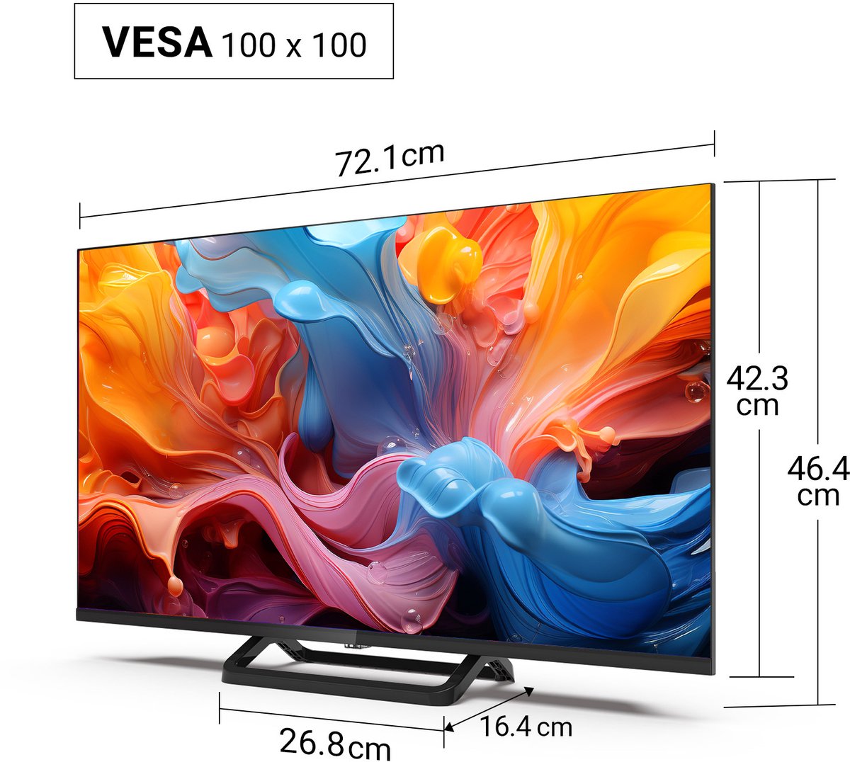 TuTu Standaard TV - LED HD - 32 inch/82 cm - Frameless - afbeelding 3