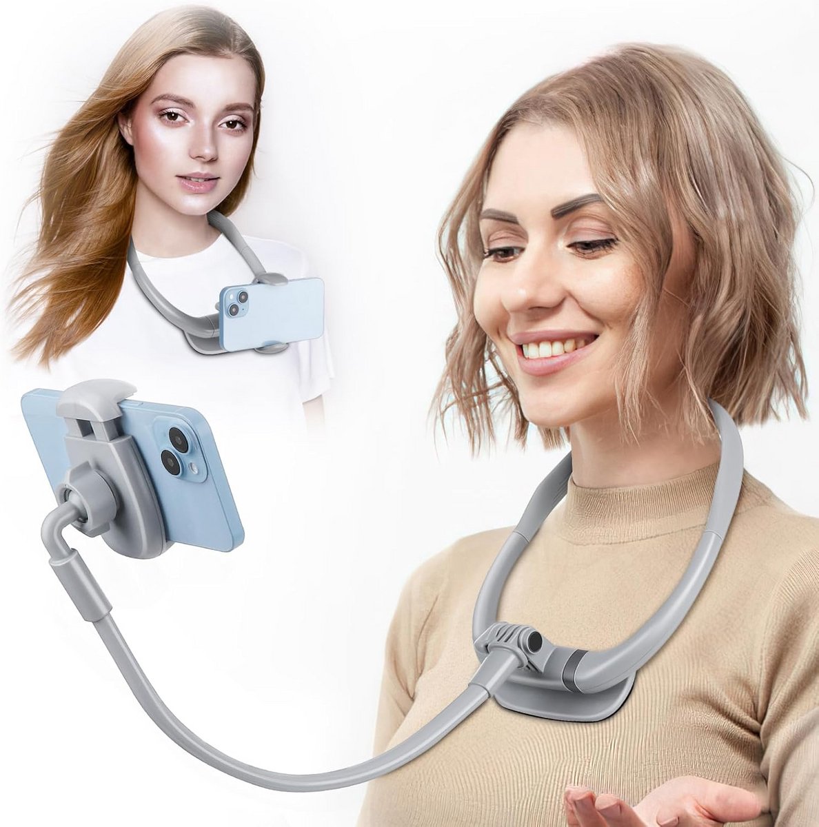 Flexibele nektelefoonhouder voor handenvrije selfie's en video's