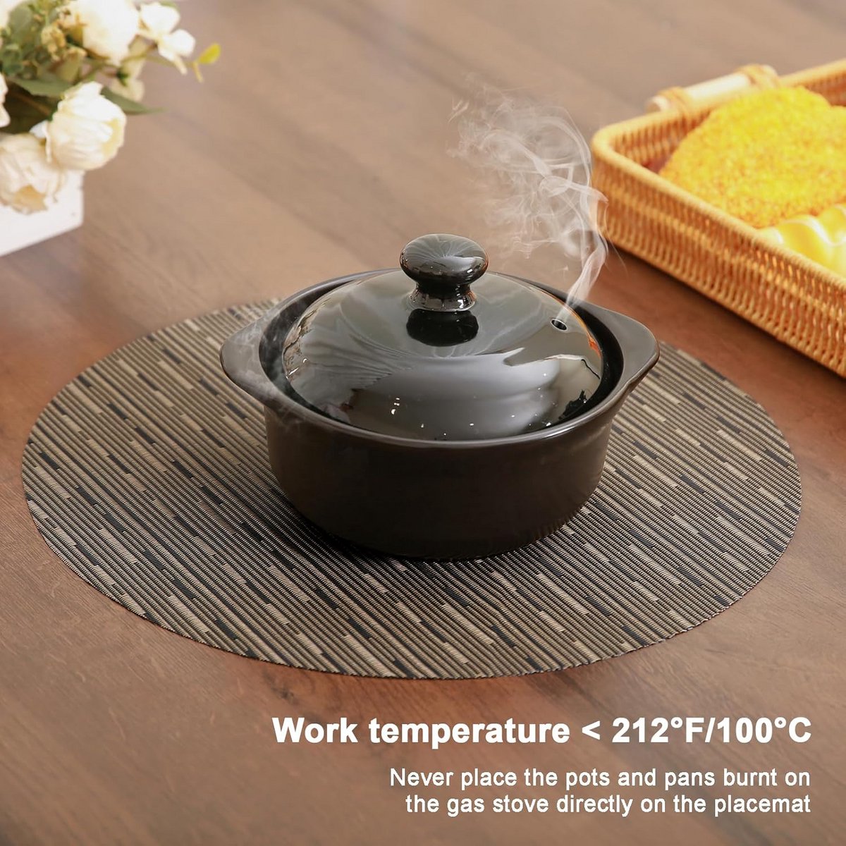 Ronde Wasbare Placemats - Hittebestendig & Antislip PVC Tafelmatten (Set van 8)