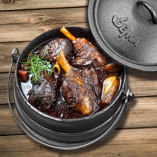 Gietijzeren Stoofpan / Dutch Oven - 3 Liter - Geschikt voor Kampvuur en Haard — afbeelding 2