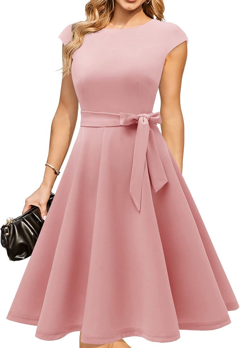 Elegante Vrouwen Jurk voor Feestelijke Gelegenheden - A-lijn Cocktailjurk met Mouwen