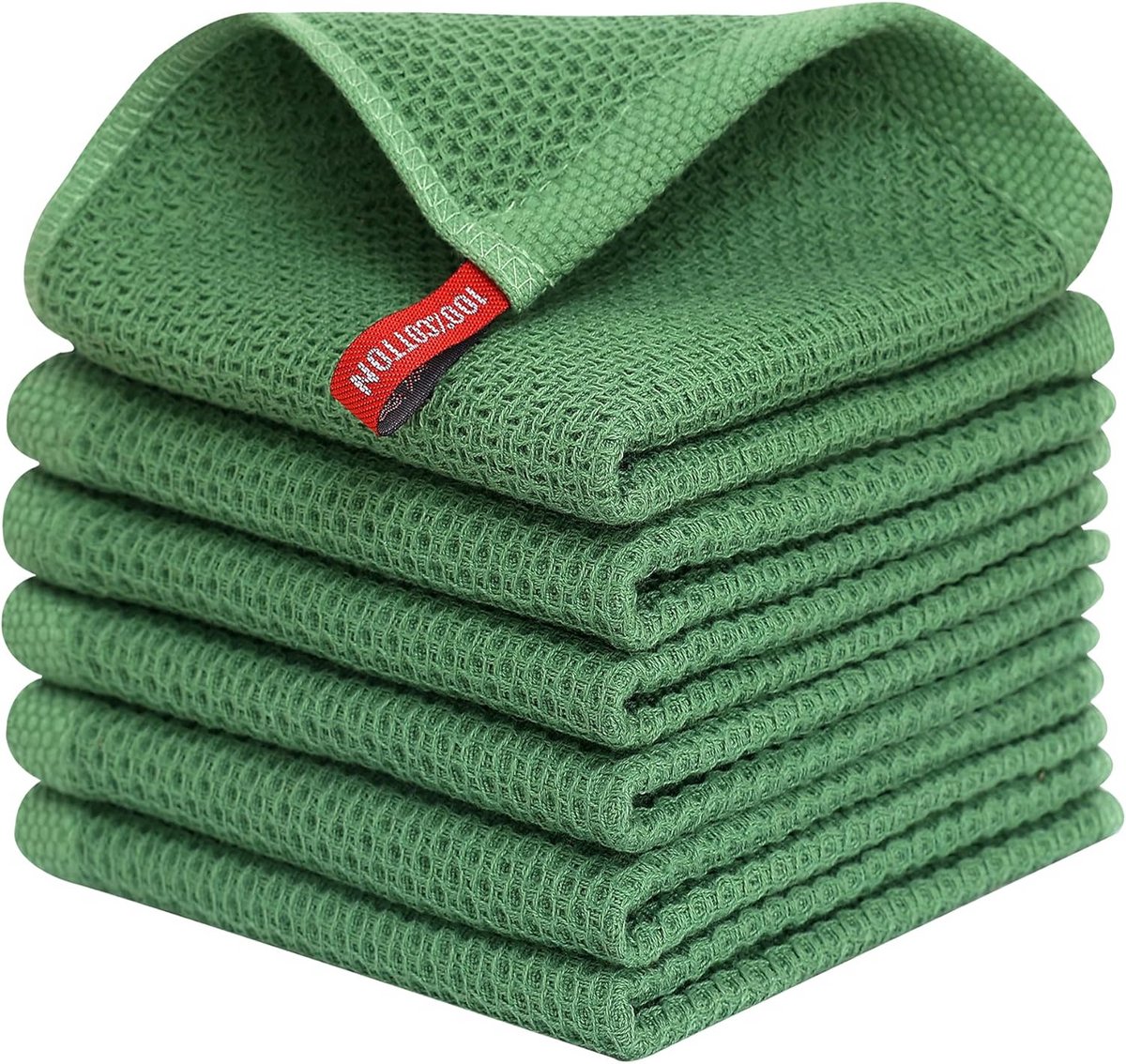 Keukendoeken Katoen Wafelstructuur 6 Stuks - Zeer Absorberende & Sneldrogende Vaatdoeken