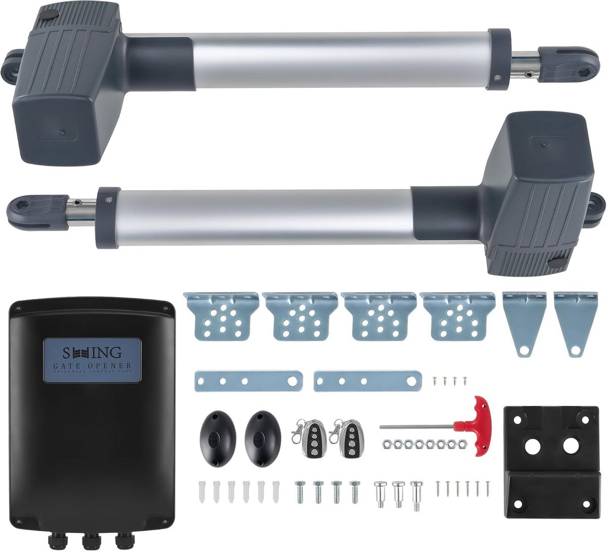 Automatische Dubbele Poortopener Set - Inclusief 2 Afstandsbedieningen - Max. 2.5m of 300kg per Vleugel