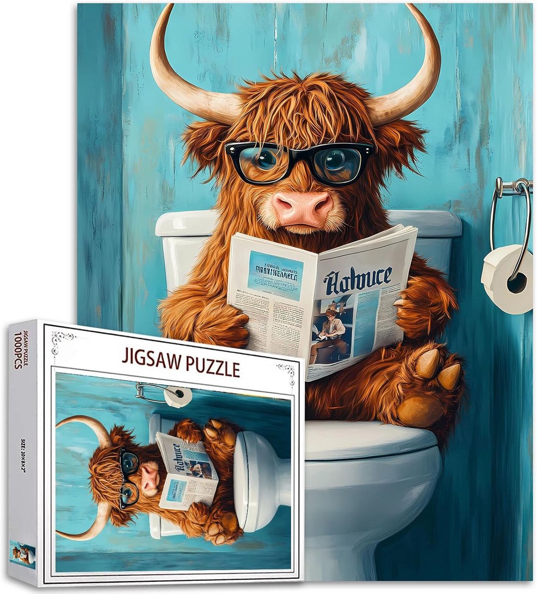 Uitdagende Puzzel 1000 Stukjes Volwassenen: Levendige Koeien & Schotse Hooglanden - Familie Activiteit & Wanddecoratie