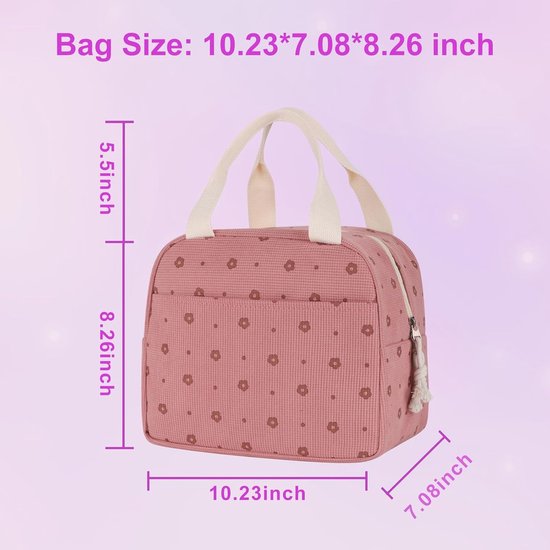 Koeltassen - Lunchtas - Handvat Riem - Koeltas - Lunch Bag - Geïsoleerde Koeltas - Picknicktas - 25.5*21*17cm - Geschikt voor werk, kantoor, reizen en picknicks（Wit） van Merkloos — afbeelding 2