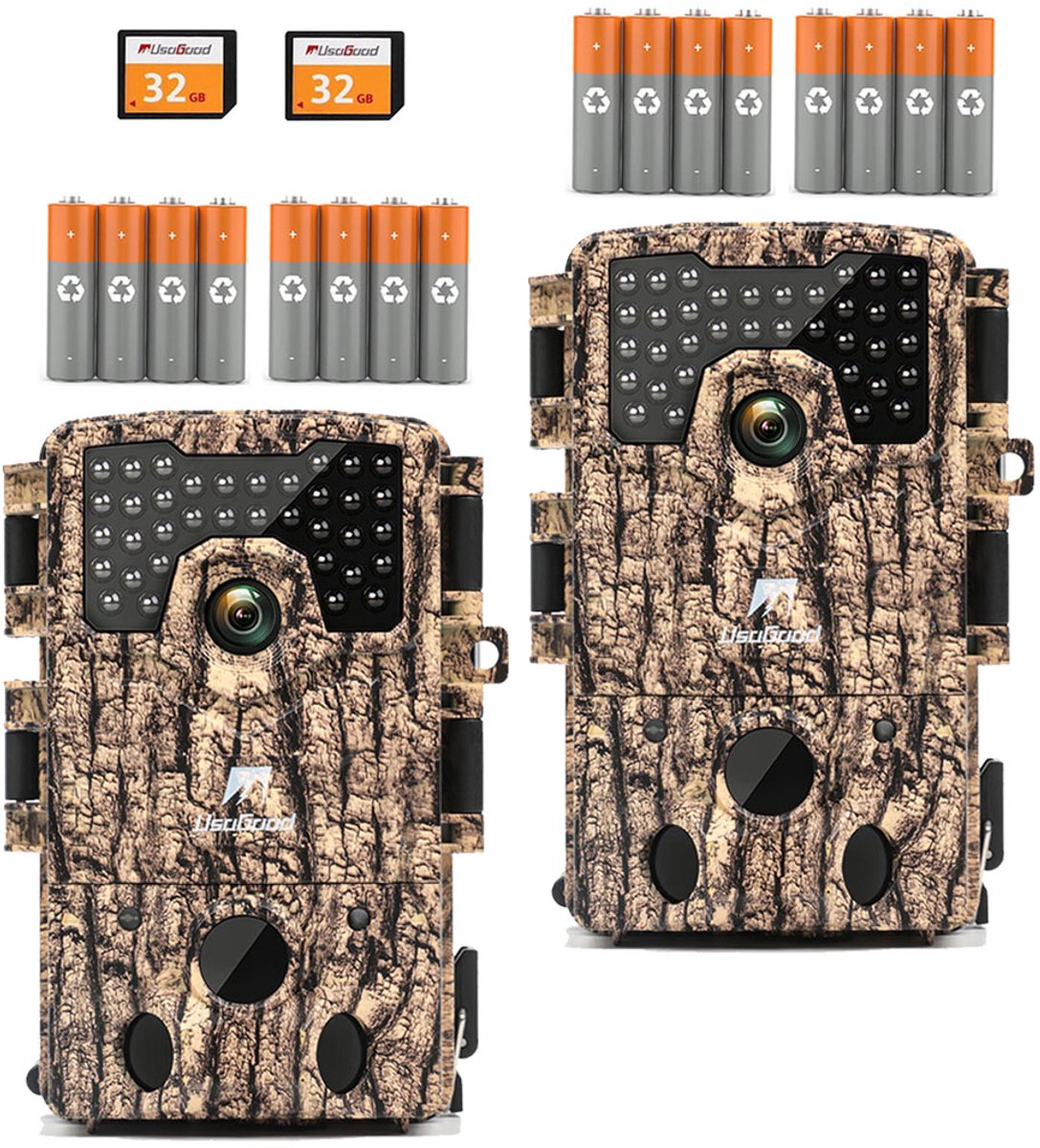TC30 Professionele WildCamera met Nachtzicht - 4K Ultra HD & 48MP - Wildcamera voor buiten - Wildlife camera's - Buiten Camera met Nachtzicht - Jachtcamera - Waterdicht - Incl. 8 batterijen, 32GB SD - 2 stuks