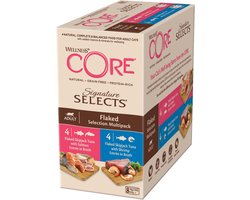 Natvoer voor Volwassen Katten – Flakes Selectie Mix in Bouillon – Graanvrij & Hoog Vleesgehalte – 8x79g