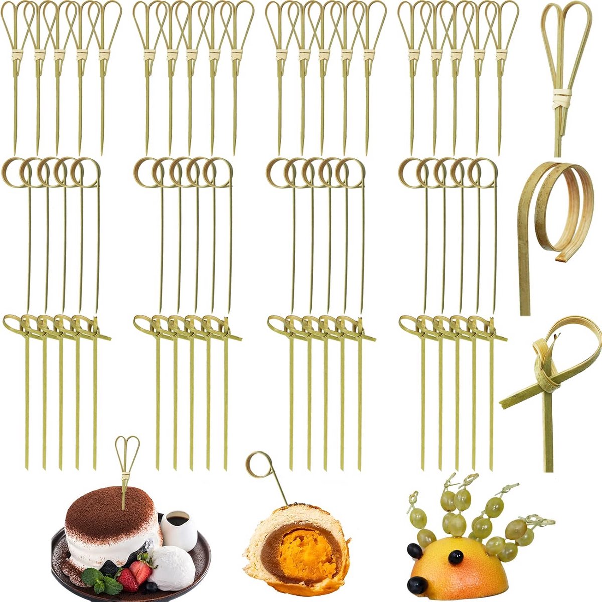 Houten Prikkers Set van 300 - Bamboe Spiesjes voor Cocktails, Hapjes en Fruit