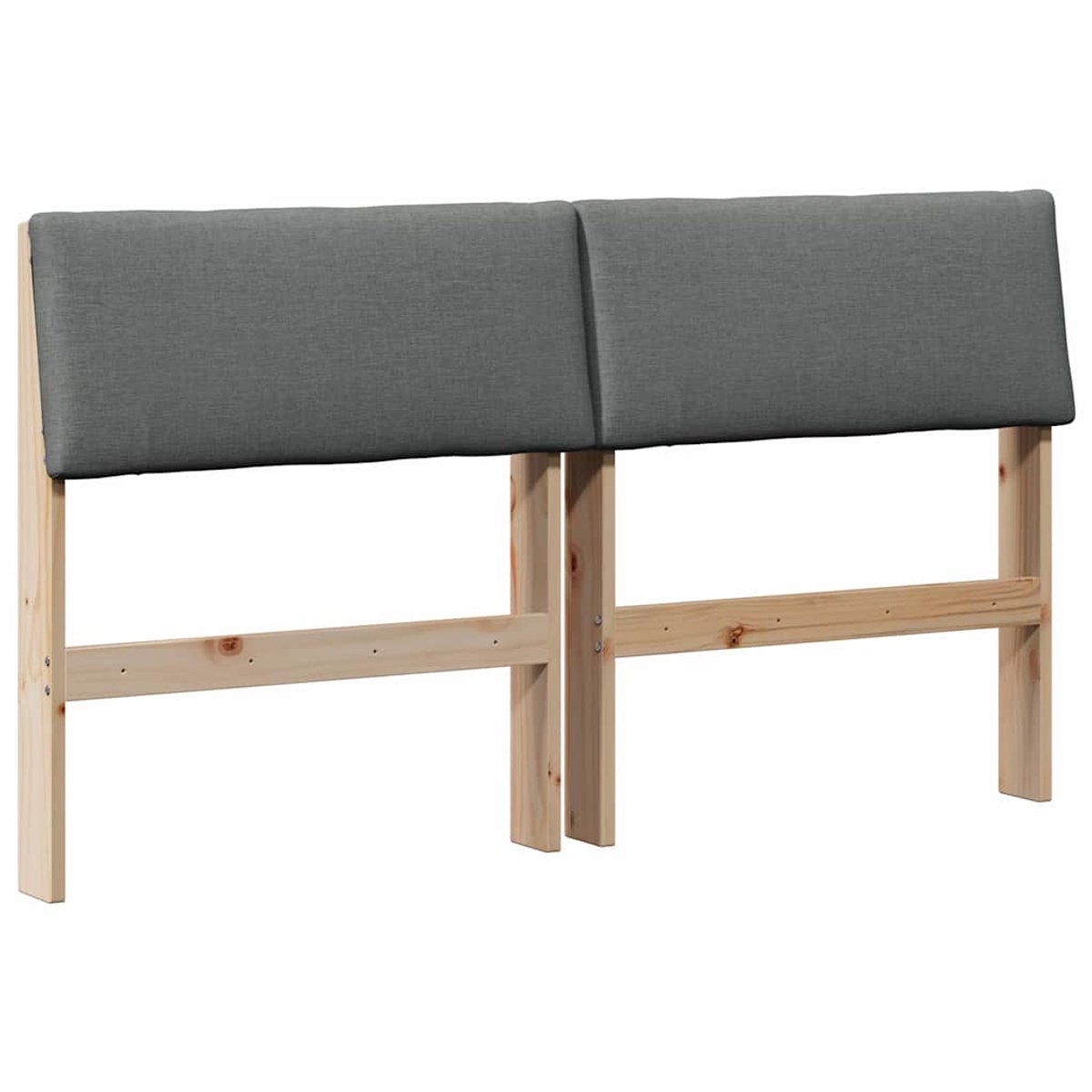 vidaXL Gestoffeerd - hoofdbord - Donkergrijs - 135 - cm - Massief - grenenhout