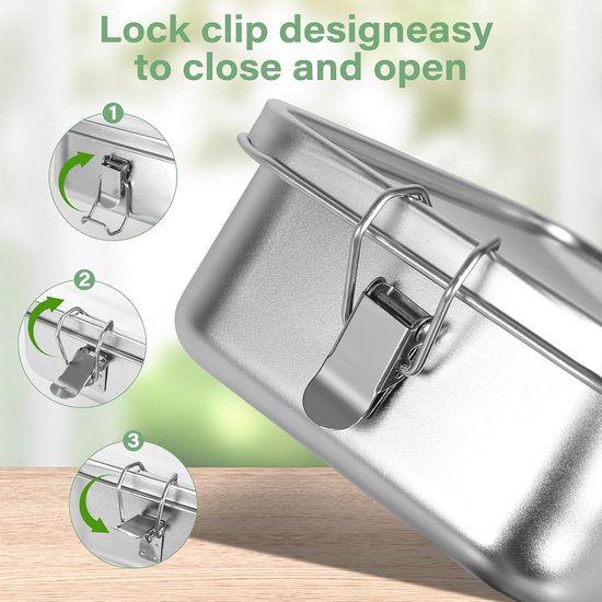 Rvs Lunchbox Metalen Lekvrije nto Box Voor Het O... – Vicedeal