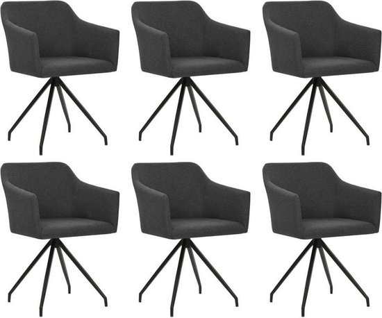 Moderne Eetkamerstoelen 360° Donkergrijs set van 6 STUKS Stof Eetkamer stoelen Extra stoelen voor huiskamer Dineerstoelen Tafelstoelen Moderne Eetkamerstoelen 360° Donkergrijs set van 6 STUKS Stof Eetkamer stoelen Extra stoelen voor huiskamer Dineerstoelen Tafelstoelen