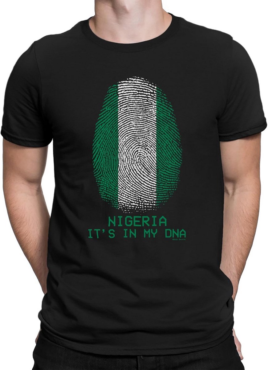 T-shirt met Nigeria Vingerafdruk DNA - Organisch Katoen voor Voetbalfans