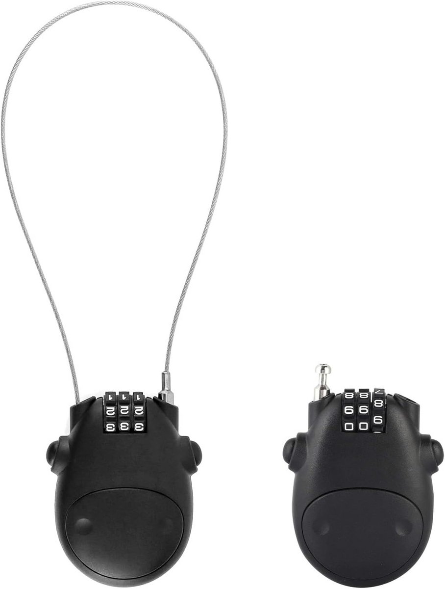 2 Stuks Cijferslot met Kabel voor Kinderwagen, Fiets en Bagage - Herstelbaar Combinatieslot
